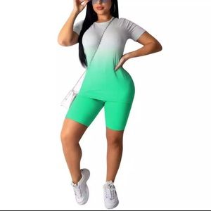 TWO PIECE BIKER SHORT SET